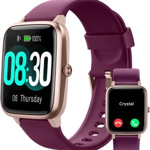 Smart Watch for  and  Phones (Answer/Make Calls), Watches for Women  Waterproof Smartwatch Fitness Tracker Watch with Heart Rate/Sleep Monitor Steps Calories Counter (Dark Purple)