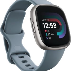 4 Fitness Smartwatch with Daily Readiness, GPS, 24/7 Heart Rate, 40+ Exercise Modes, Sleep Tracking and more, Waterfall Blue/Platinum, One Size (S & L Bands Included)