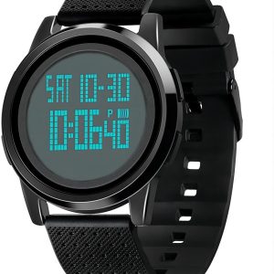 Mens Ultra-Thin Digital Sports Watch, Waterproof LED Luminous Fashion Wrist Watch for Men Womens