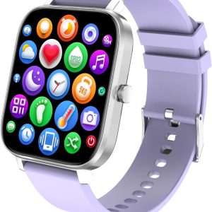 Smart Watch for Men Women Compatible with  Samsung  Phone 1.69 inch Full Touch Screen  Waterproof Bluetooh Fitness Tracker Heart Rate/Sleep Monitor (Purple)